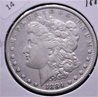 1884 MORGAN DOLLAR  VF