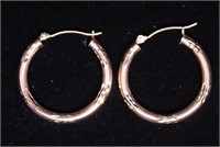 14K GOLD HOOP EAR RINGS 1.73 GRAMS