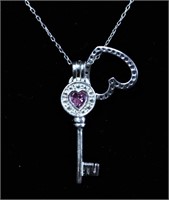 STERLING KEY TO MY HEART NECKLACE
