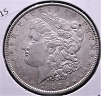 1886 MORGAN DOLLAR AU