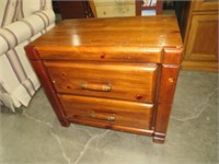 SOLID WOOD (2) DRAWER NIGHT STAND