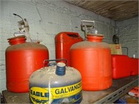 FIVE GAS CANS