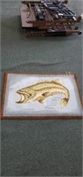 Fish themed rectangle area rug, 32 x 48
