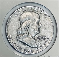 1957-D SILVER Franklin Half Dollar