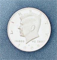 2008-S PROOF DEEP CAMEO Kennedy Half Dollar