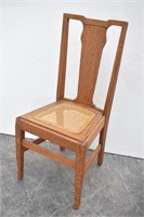 Oak Fiddle Back Chair w/ Natural Rattan Seat