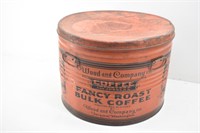 Large "Wood & Co." Vintage Coffee Can