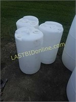 3 White Poly 15 gallon Drums / Barrels