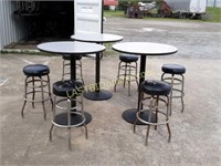 3 Bar Height Tables & 6 Bar Stools #1