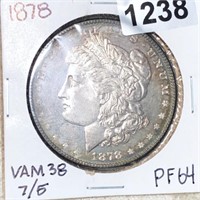 1878 7/5TF Morgan Silver Dollar CHOICE PROOF