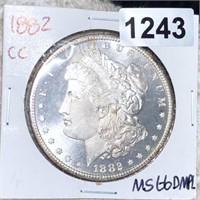 1882-CC Morgan Silver Dollar SUPERB GEM BU DMPL