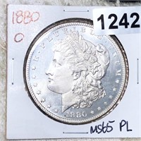 1880-O Morgan Silver Dollar GEM BU PL