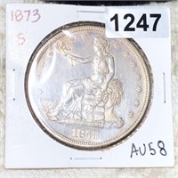 1873-S Silver Trade Dollar CHOICE AU