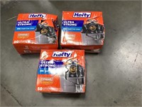 3 Boxes of Hefty 33 Gal. Trash Bags
