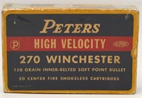 Collectors Box Of 20 Rounds Peter's HV .270 Win