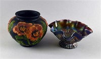 Mccourt Studios Black Satin Coroline Vase