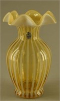 Fenton Amber Opalescent Striped Vase