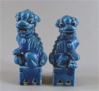 Japan Ceramic Pair Of Foo Dogs Or Lions