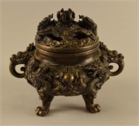 Asian Ceramic Dragon Censor