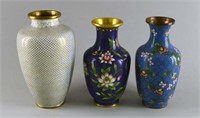 Three Japan Cloisonne Vases