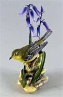 Boehm Pine Warbler With Blue Bells Figure