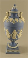 Wedgwood Blue And White Jasperware Urn