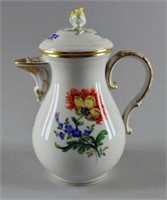 Meissen Floral Teapot With Flower Finial