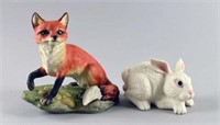 Two Boehm Animal Figures Rabbit And Fox