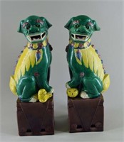 A Pair Of Imperial Yellow Chinese Foo Dogs Lions