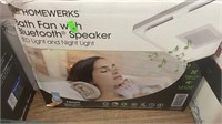 Homewerks Bath fan with Bluetooth speaker LED