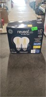 GE reveal LED lights two bulbs
