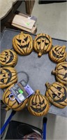Halloween decor LED pumpkin wreath and stacked