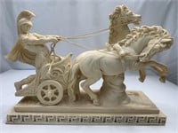Marble Roman horse chariot statue made and s