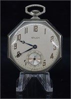Antique Gruen 17 Jewel Pocket Watch