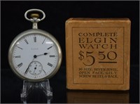 1913 Elgin Seven Jewel Pocket Watch w/ Orig. Box