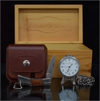 Field & Stream Pocket Watch & Knife Set w/ Box