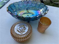 3 Pcs of Carnival Glass