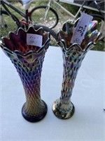 Pr. Carnival Glass Vases