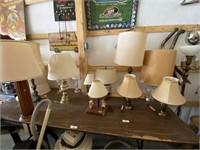 12 Table Lamps w/Extra Shades