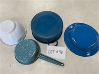 Lot of 4 enamelware pieces