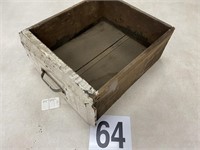 Wooden drawer with metal handle
