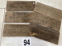 Lot of 6 Esmond Dairy Co. crate ends