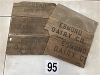 Lot of 6 Esmond Dairy Co. crate ends