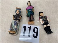 Lot of 3 foreign standing dolls