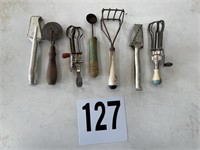 Lot of antique and vintage kitchen gadgets