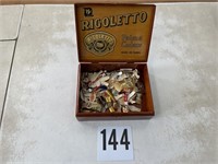 Cigar box full of cigar labels