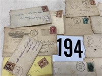 Lot of 21 antique stamped envelopes