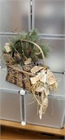 Woven wicker fish themed decorative basket, 7 x