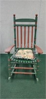 Vintage solid wood slat porch rocking chair