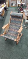 Vintage solid wood folding patio chair